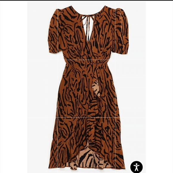 Nasty Gal Dresses & Skirts - Plus New tiger print midi wrap dress